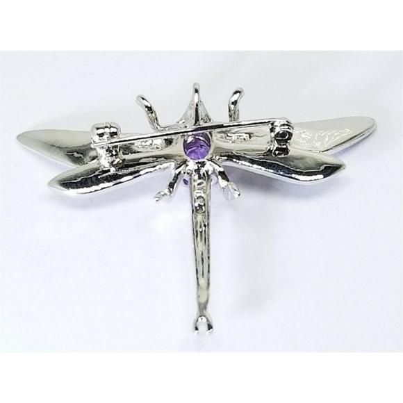 Jewelry - Women's Sterling Silver 925 Pin with Purple Stones